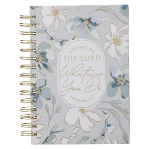 Commit to the Lord Whatever You Do Floral Large Hardcover Wirebound Journal