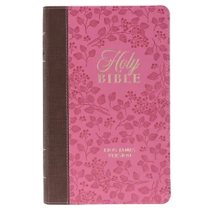 KJV Saddle Tan And Pink Faux Leather Giant Print Bible