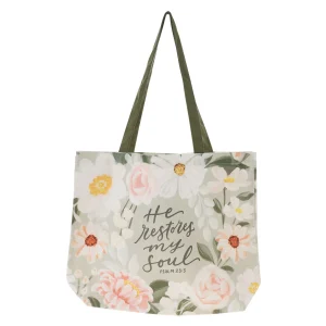 He Restores My Soul Canvas Tote Bag